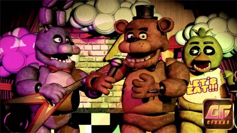 Freddy Fazbear và hai người bạn trong game
