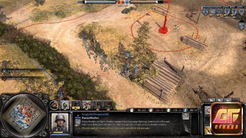 Người chơi có khả năng tương tác và điều khiển một số lượng lớn quân lính