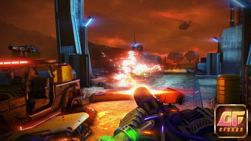 Game Far Cry 3: Blood Dragon với lối chơi bắn súng nhập vai theo góc nhìn thứ nhất